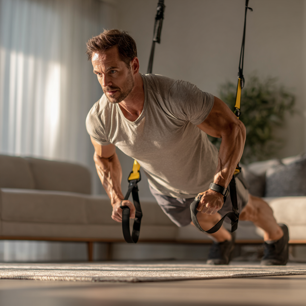 man using trx