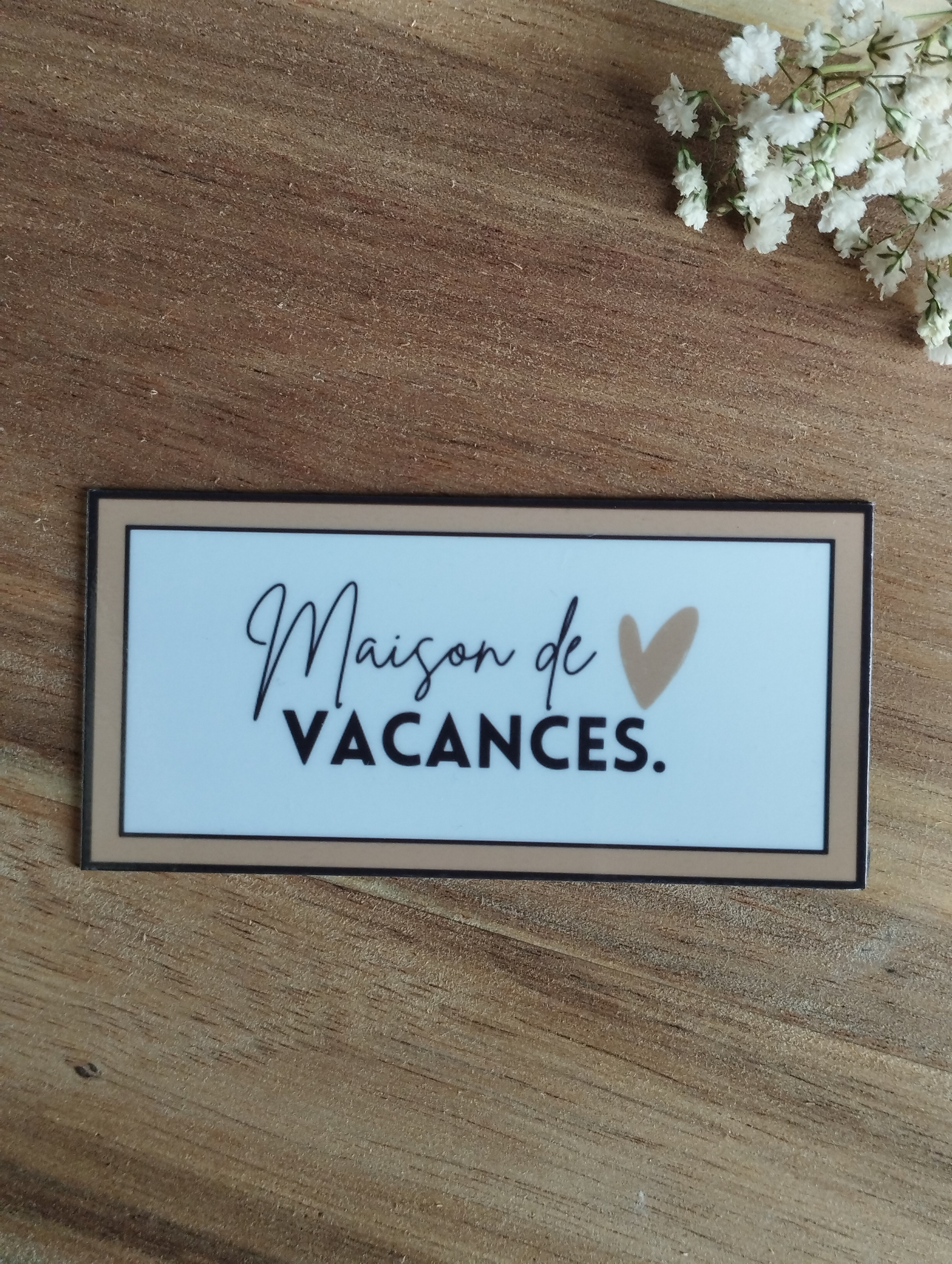 Magnet à message raffiné - Maison de vacances beige