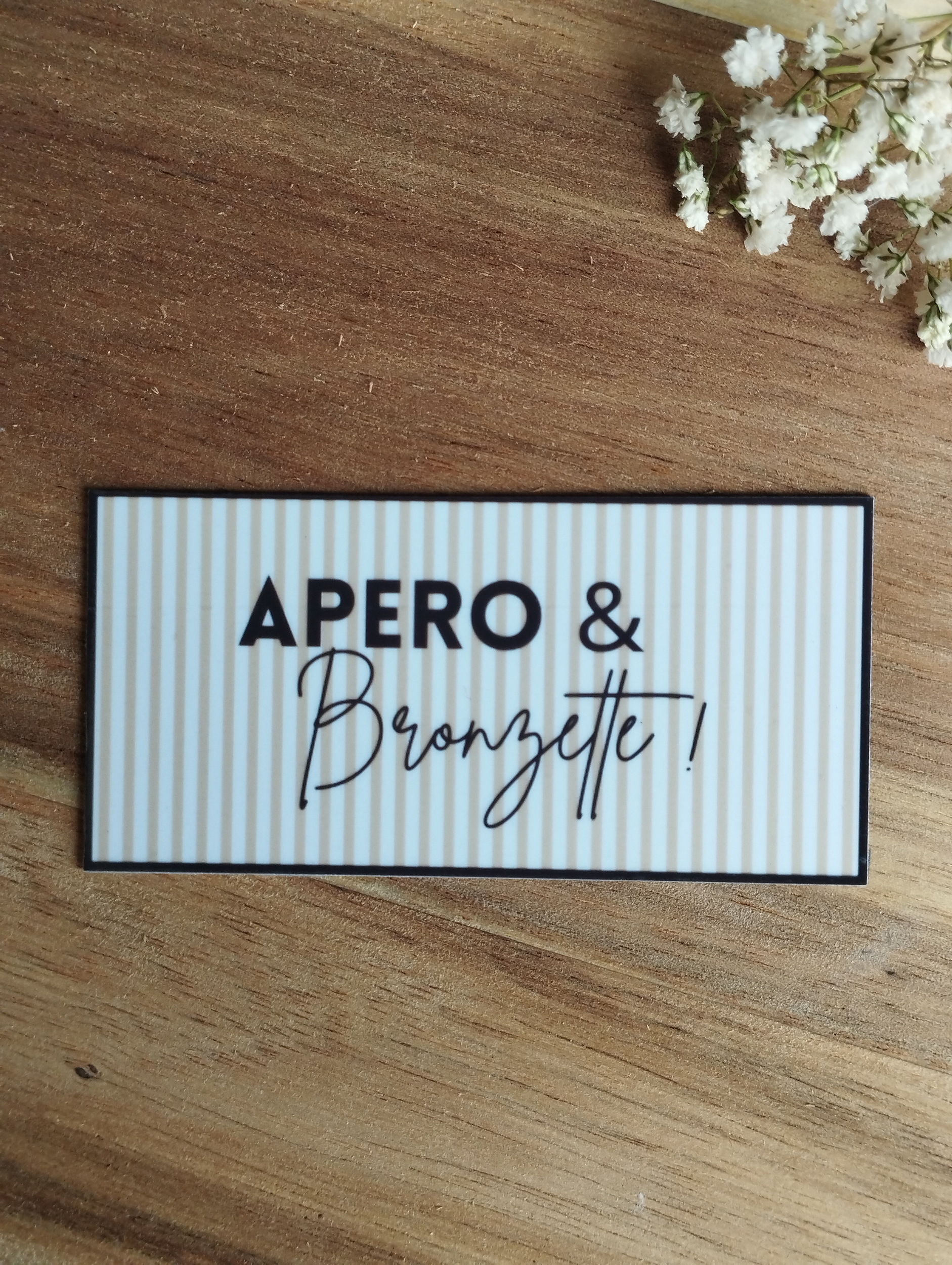 Magnet à message raffiné - apéro et bronzette beige