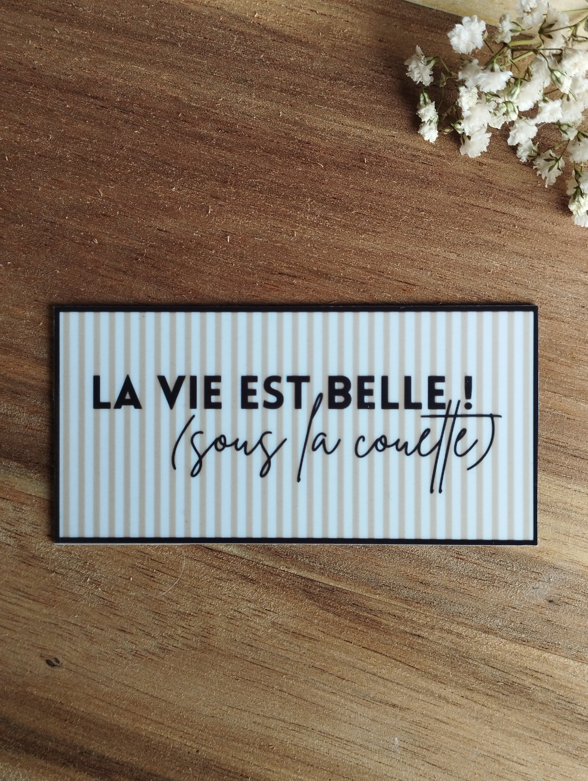 Magnet à message raffiné - La vie est belle beige