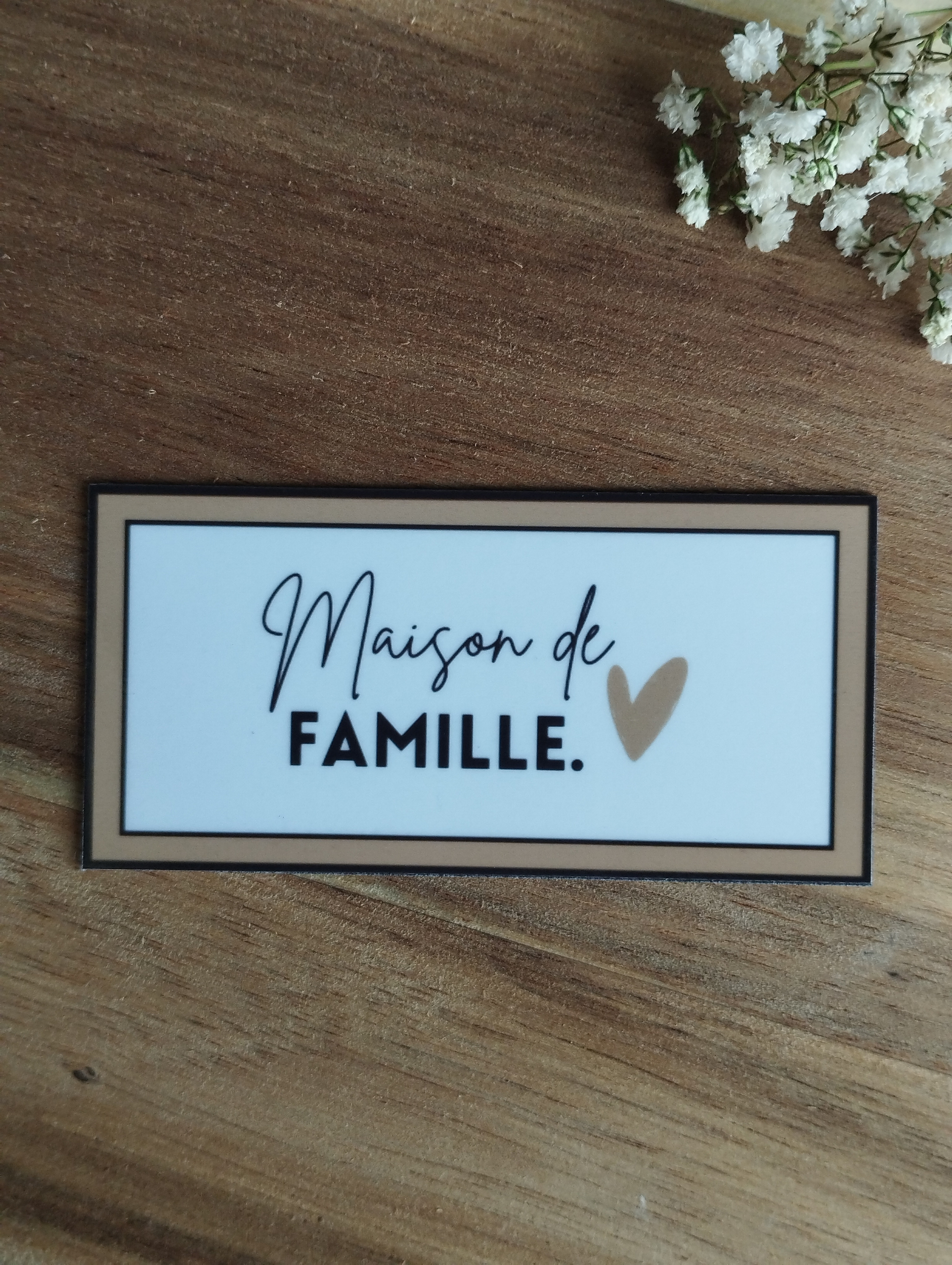 Magnet à message raffiné - Maison de famille beige