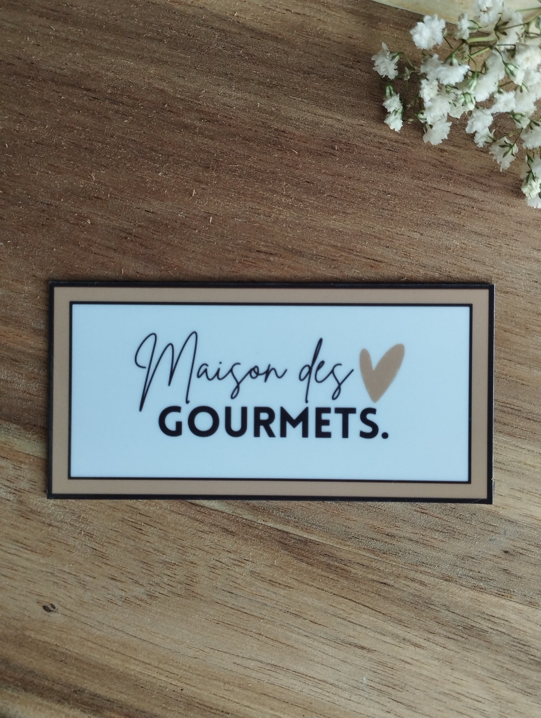Magnet à message raffiné - Maison des gourmets beige