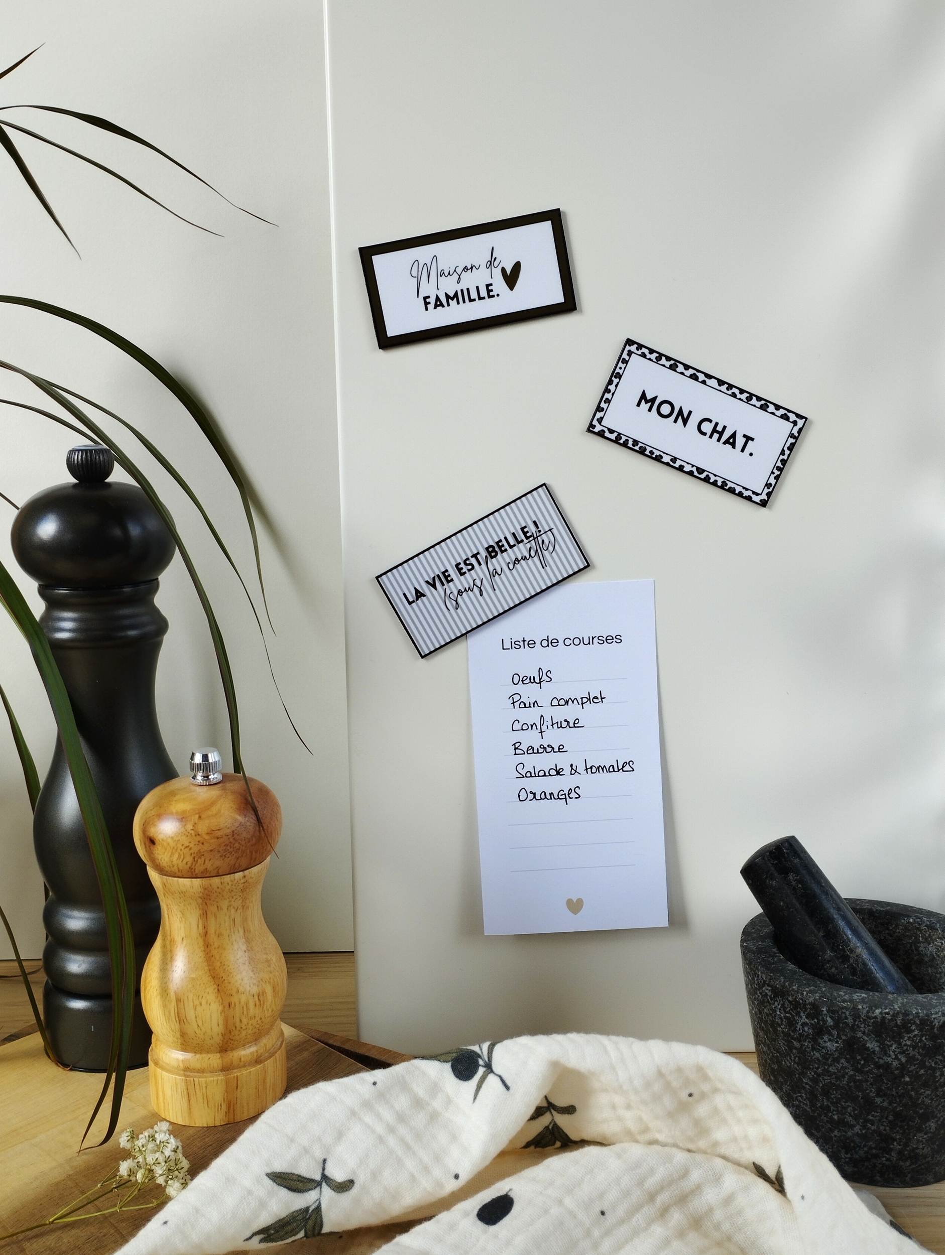 Magnets à messages originaux Maison de famille kaki_V2