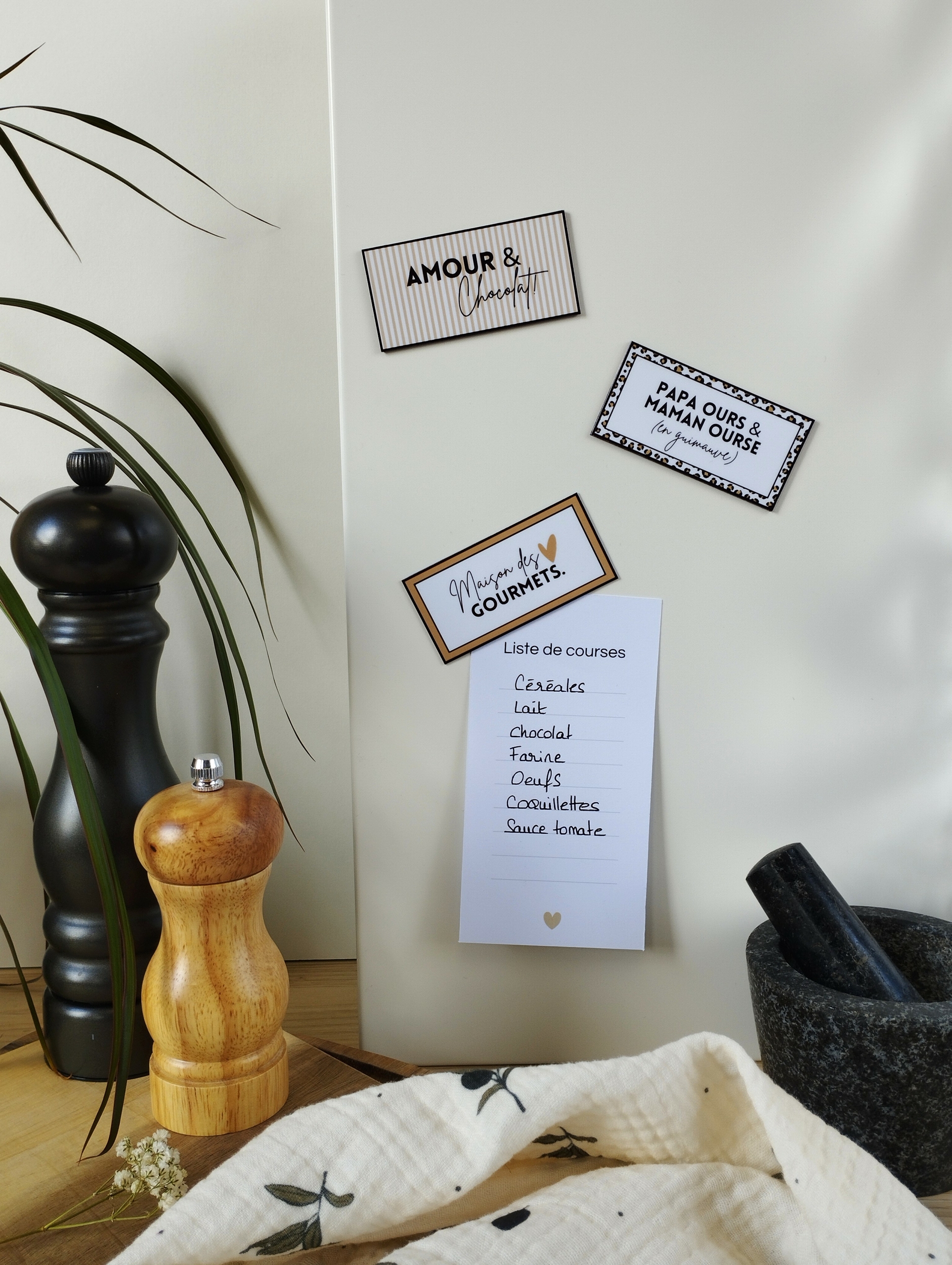 Magnets à messages originaux Maison des gourmets beige_V2