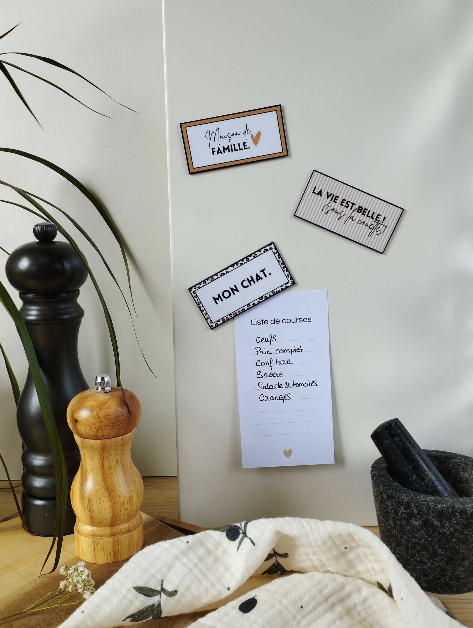 Magnets à messages originaux Maison de famille beige_V2