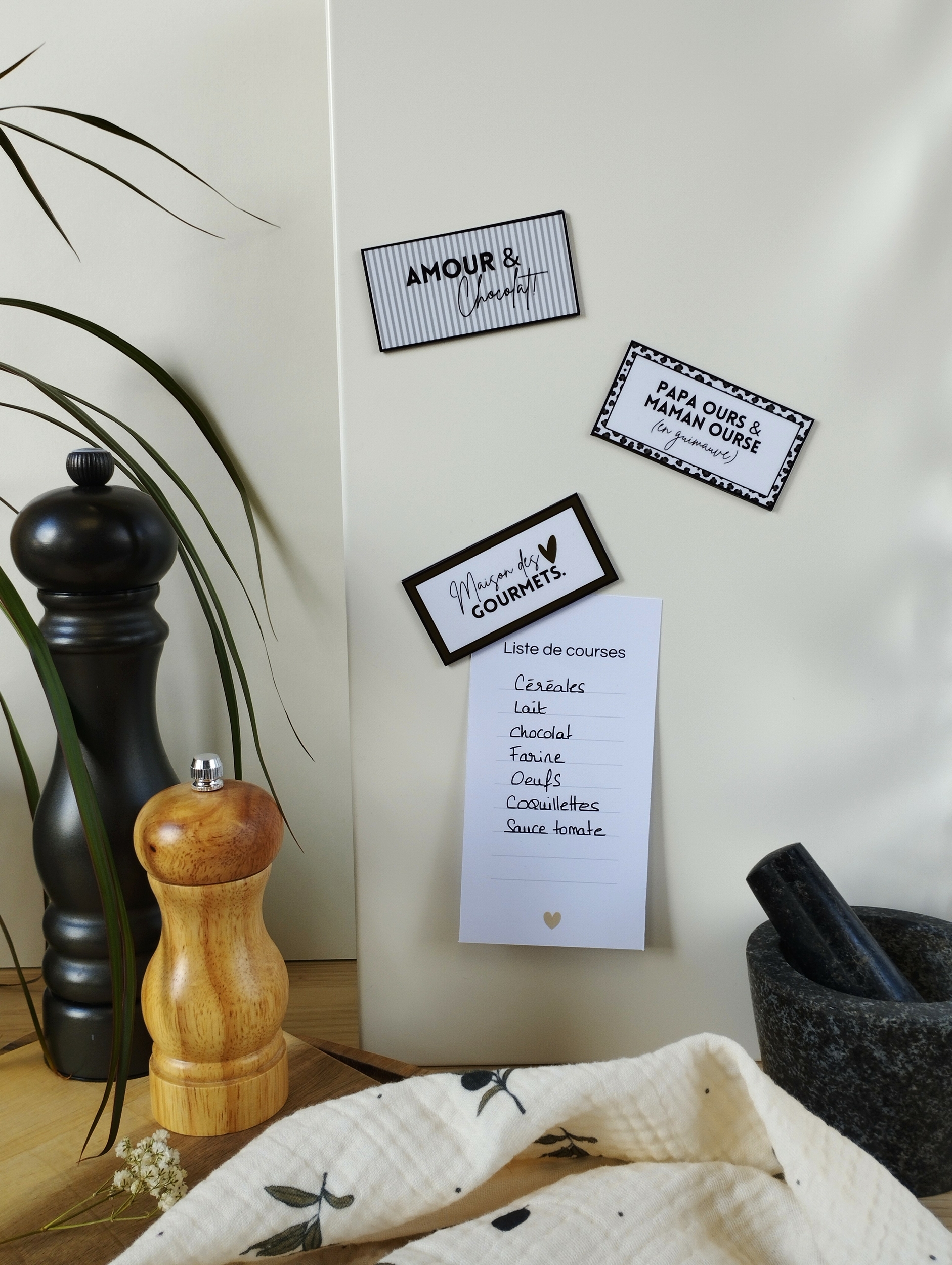 Magnets à messages originaux Maison des gourmets kaki_V2