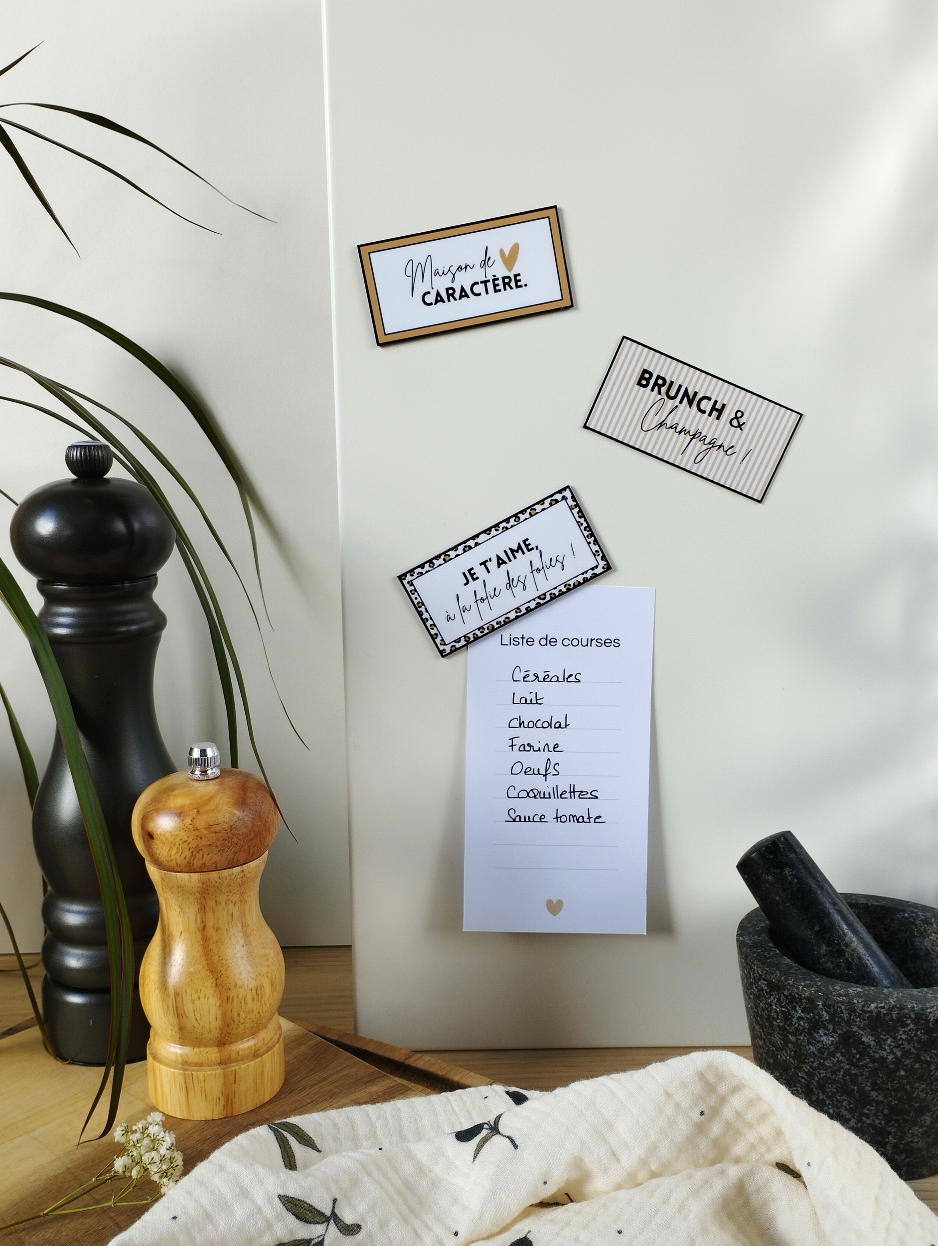 magnets a messages originaux maison de caractere beige v2