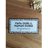 Magnet à message raffiné - papa ours et maman ourse beige