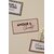 Magnet à frigo avec fond rayé beige et blanc et message : Amour