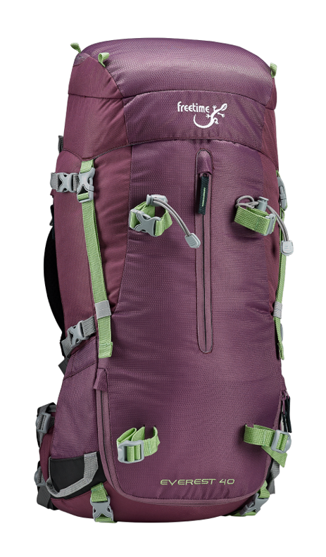 Sac à dos randonnée 40 litres unisexe Freetime Everest 40 Violet Vert (1)