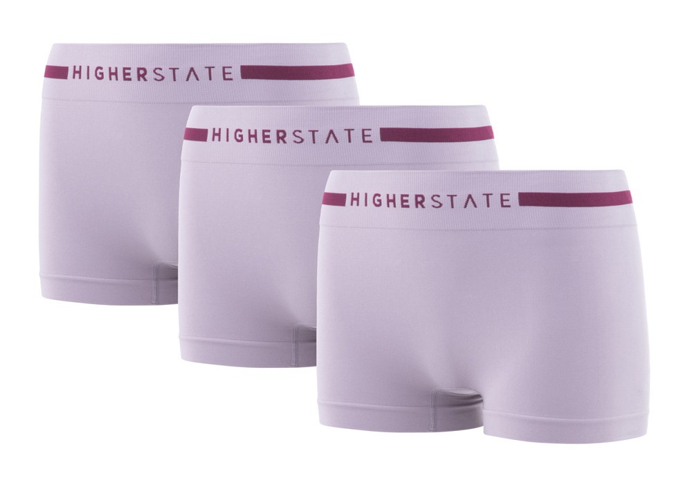 Sous-vêtement mini-short de sport sans couture lot de 3 pièces femme Higher State Violet lila 1