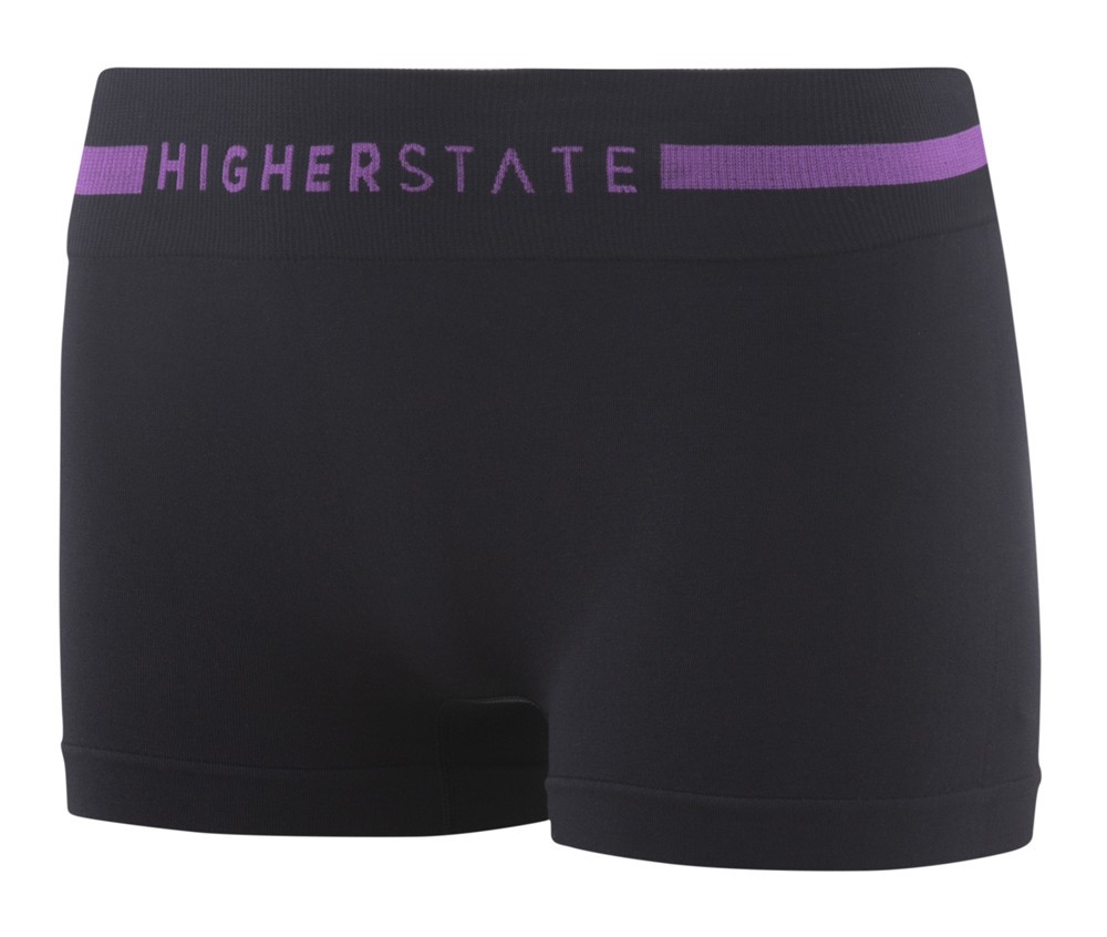 Sous-vêtement mini-short de sport sans couture lot de 3 pièces femme Higher State Noir Violet (2)
