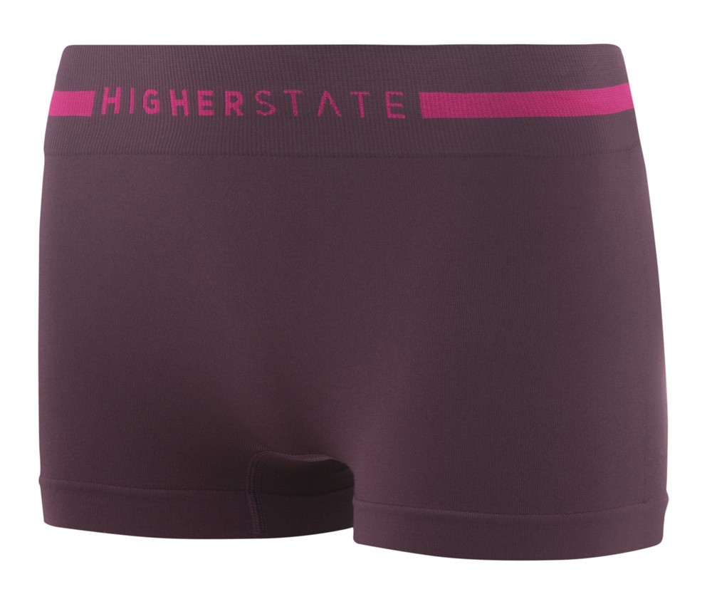 Sous-vêtement mini-short de sport sans couture lot de 3 pièces femme Higher State Violet foncé Rose (2)