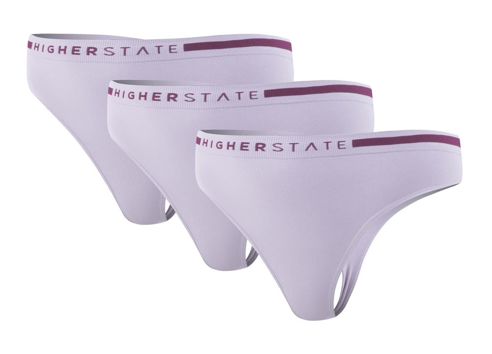Sous-vêtement string de sport sans couture lot de 3 pièces femme Higher State Violet Lila (1)