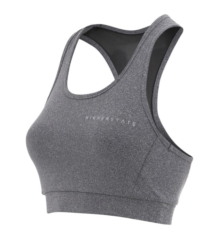 Brassière de sport légère et respirante avec bande réfléchissante femme Higher State Gris (1)