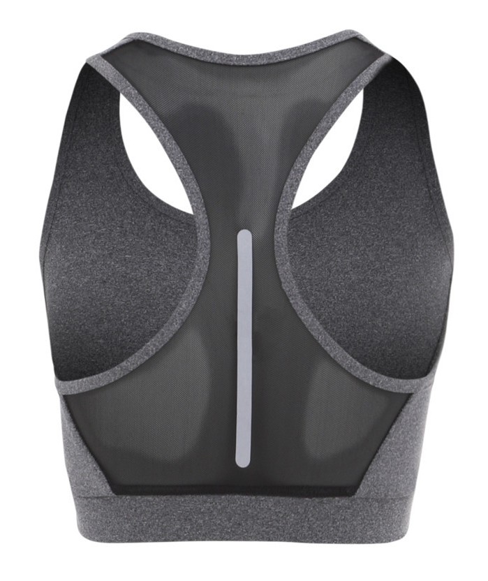 Brassière de sport légère et respirante avec bande réfléchissante femme Higher State Gris (2)