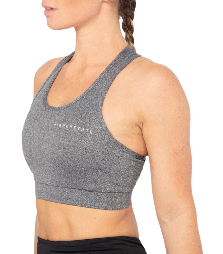 Brassière de sport légère et respirante avec bande réfléchissante femme Higher State Gris (1)