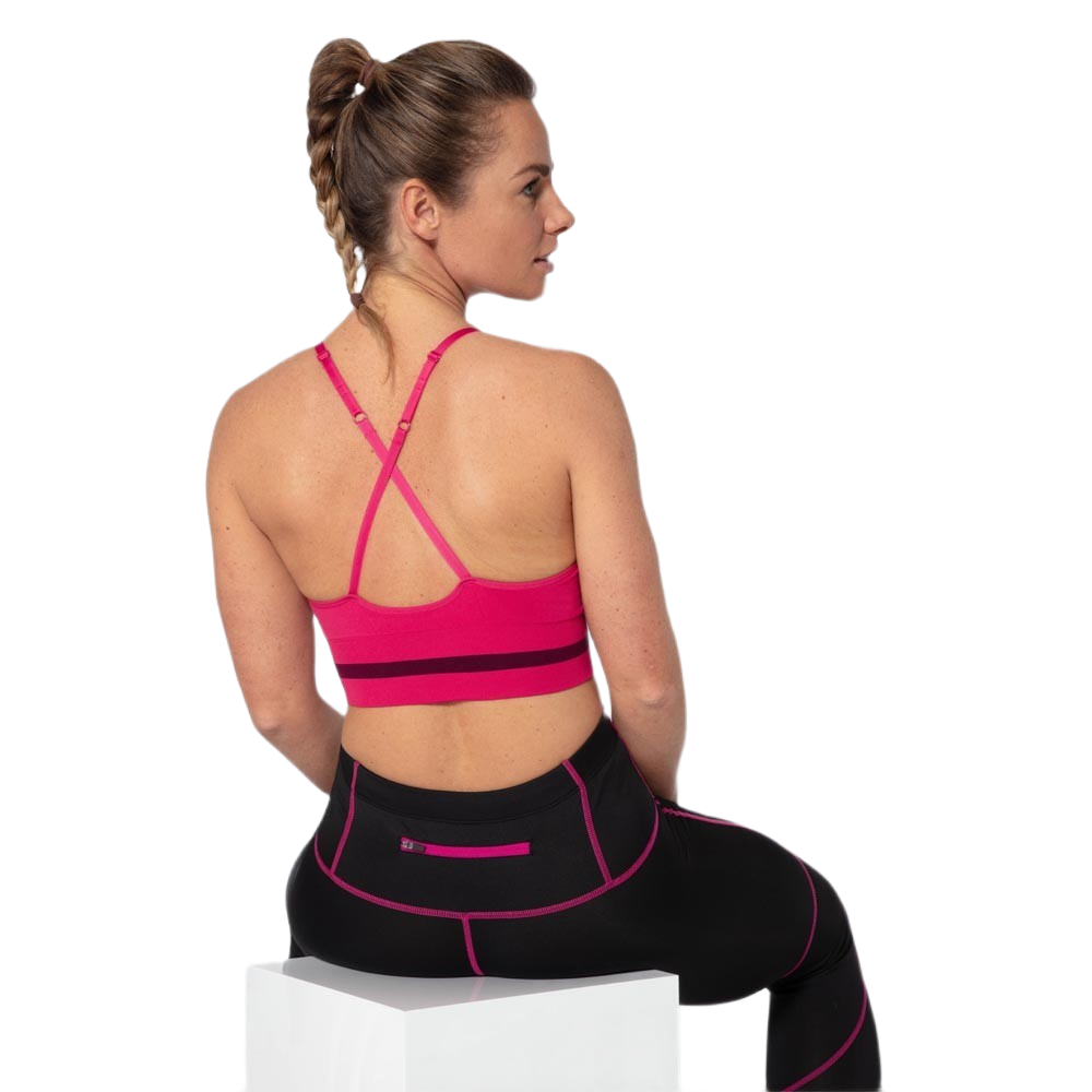 Brassière de sport à faible maintien, allégée en coutures et à bretelles réglables Rose Violet (2)