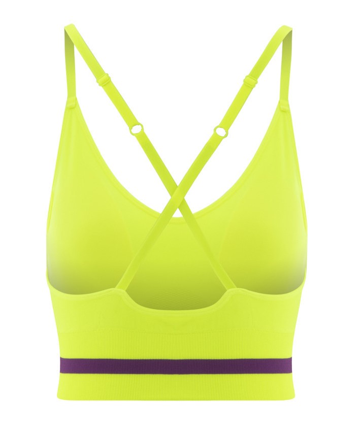 Brassière de sport à faible maintien, allégée en coutures et à bretelles réglables Jaune fluo (3)