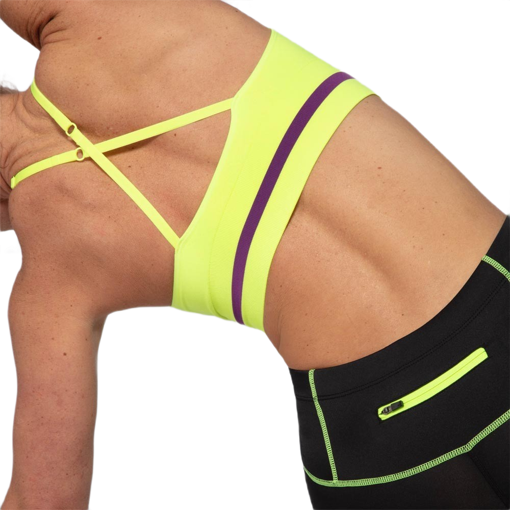 Brassière de sport à faible maintien, allégée en coutures et à bretelles réglables Jaune fluo (1)