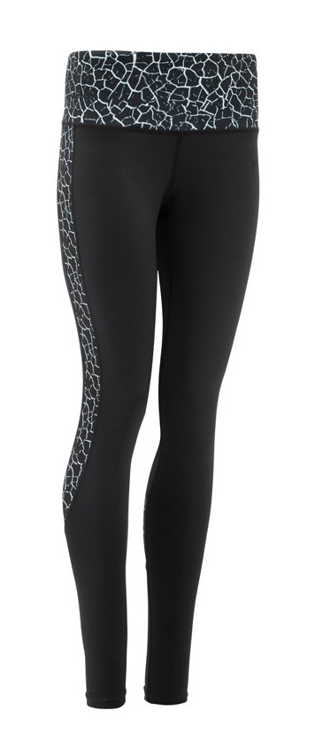 Collant de sport femme à empiècements imprimés Higher State Noir Blanc (1)