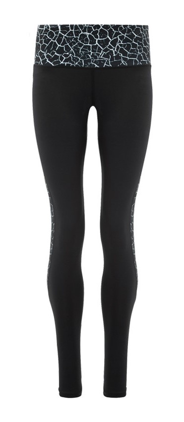 Collant de sport femme à empiècements imprimés Higher State Noir Blanc (2)