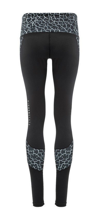 Collant de sport femme à empiècements imprimés Higher State Noir Blanc (3)