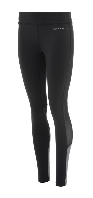 Collant de running femme respirant à empiècements Higher State Noir Gris (1)