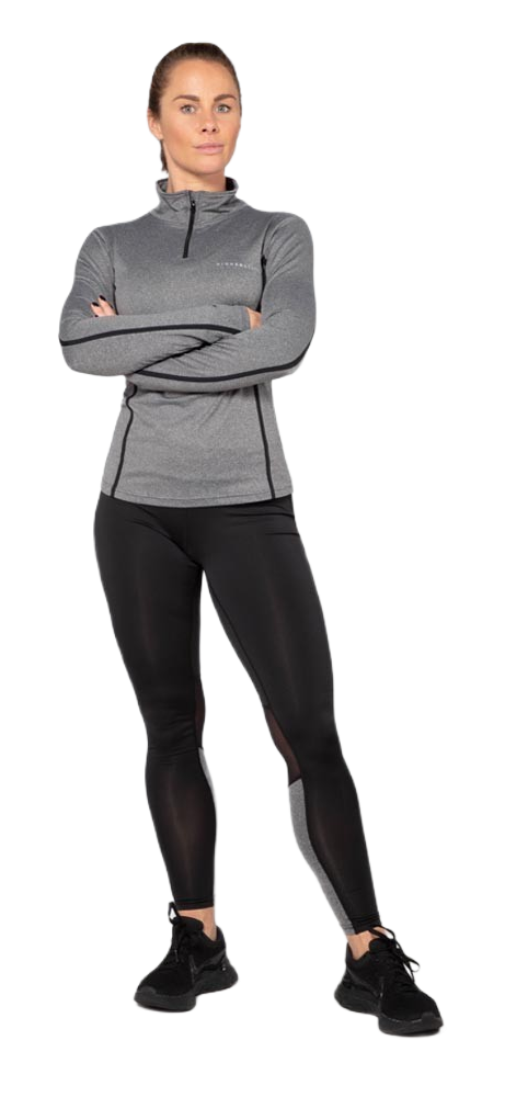 Collant de running femme respirant à empiècements Higher State Noir Gris (3)