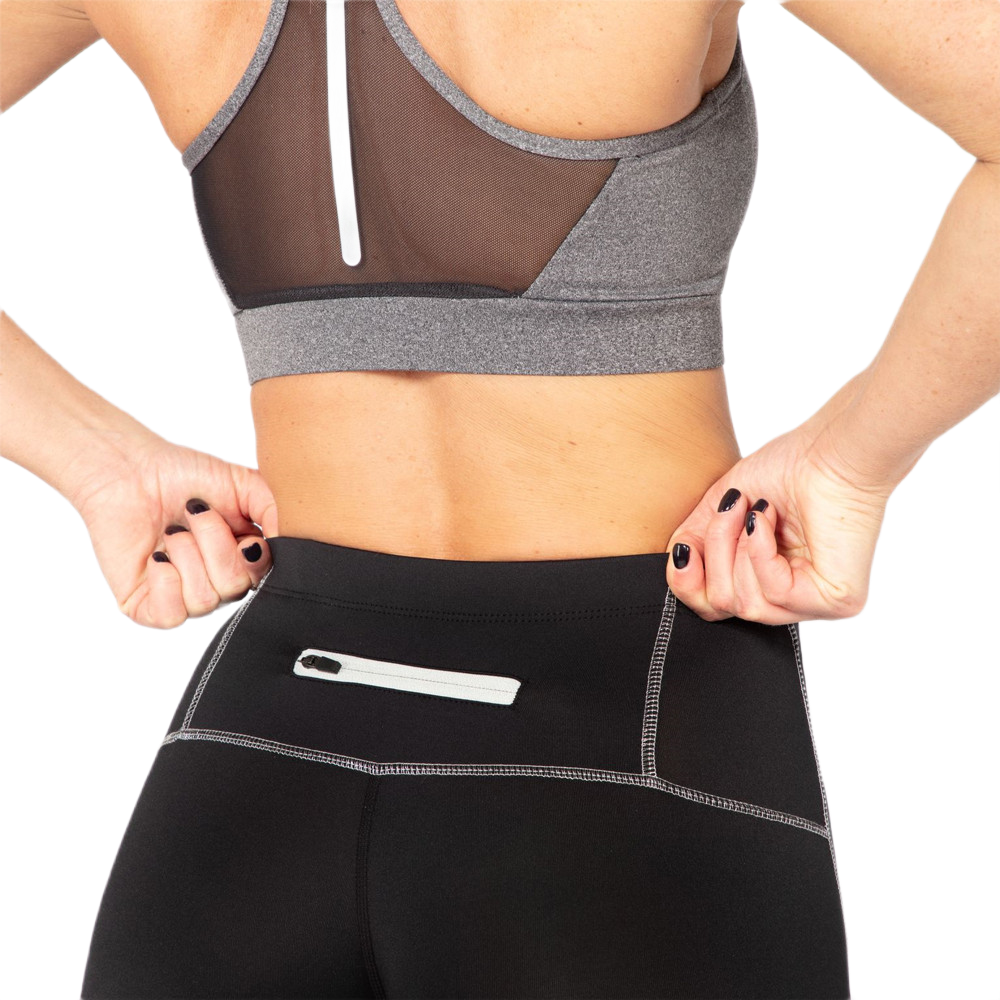 Collant de running femme 1-4 zip léger et respirant Higher State Noir Gris (2)