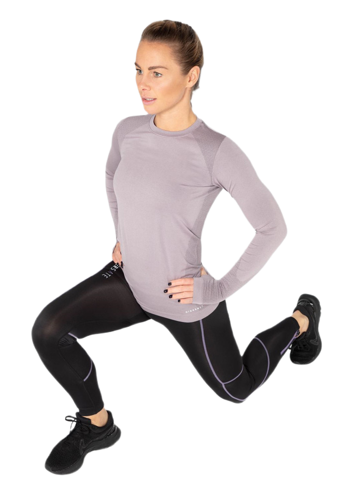 Collant de running femme 1-4 zip léger et respirant Higher State Noir Violet (6)