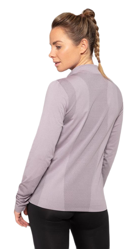 Tee-shirt à manches longues de sport 1-4 zip respirant et proche du corps femme Higher State Violet lila (2)