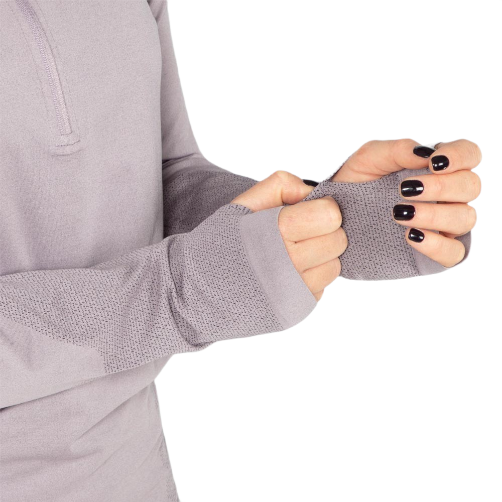Tee-shirt à manches longues de sport 1-4 zip respirant et proche du corps femme Higher State Violet lila (4)