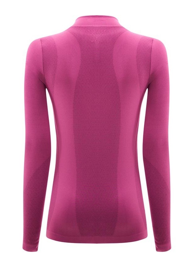 Tee-shirt à manches longues de sport 1-4 zip respirant et proche du corps femme Higher State Rose (3)