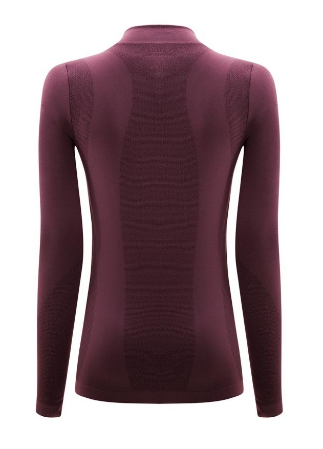 Tee-shirt à manches longues de sport 1-4 zip respirant et proche du corps femme Higher State Violet mûre (3)