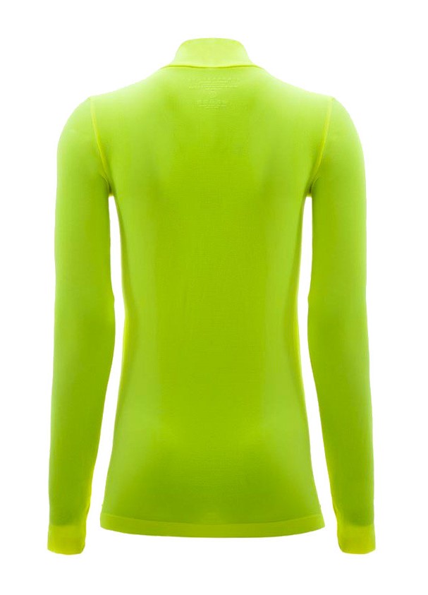Tee-shirt à manches longues de sport 1-4 zip respirant et proche du corps femme Higher State Jaune fluo (3)