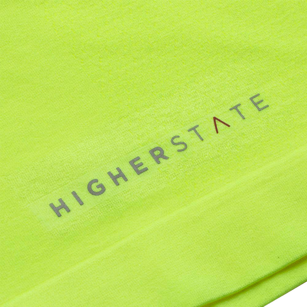 Tee-shirt à manches longues de sport 1-4 zip respirant et proche du corps femme Higher State Jaune fluo (4)