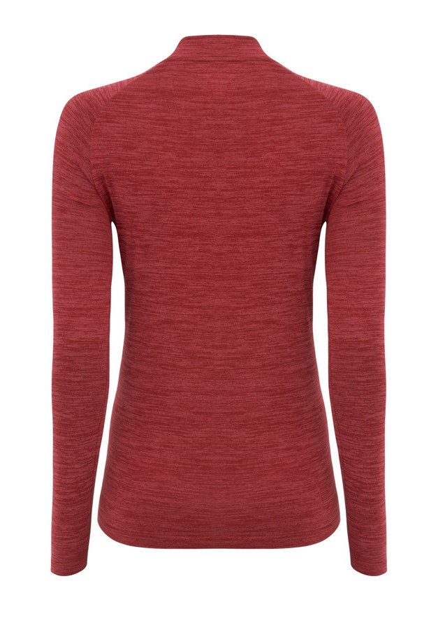 Tee-shirt à manches longues de sport 1-4 zip respirant femme Higher State rouge (3)