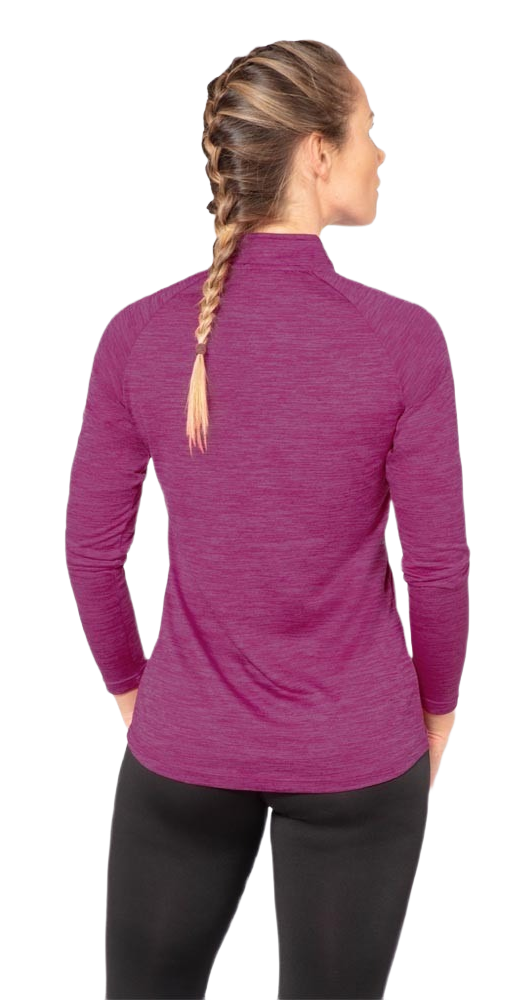 Tee-shirt à manches longues de sport 1-4 zip respirant femme Higher State Violet Sangria (2)