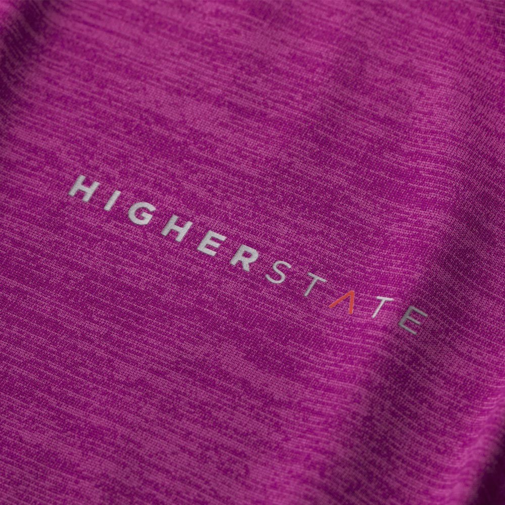 Tee-shirt à manches longues de sport 1-4 zip respirant femme Higher State Violet Sangria (4)