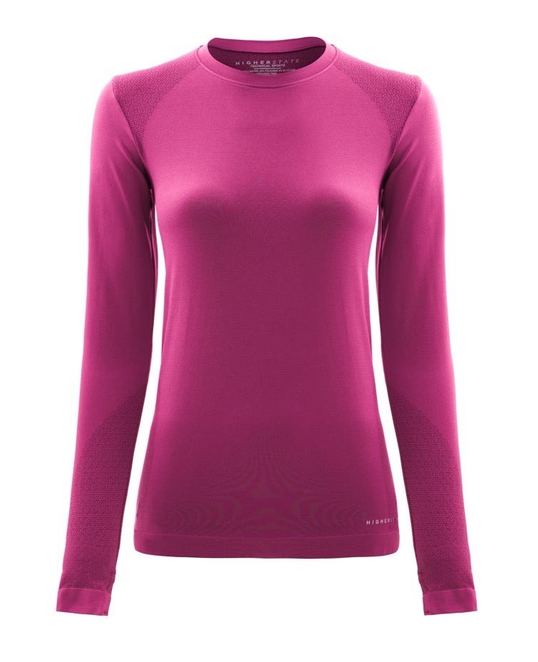 Tee-shirt de sport à manches longues léger et respirant femme Higher State Rose (2)