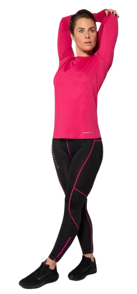 Tee-shirt de sport à manches longues léger et respirant femme Higher State Rose (1)