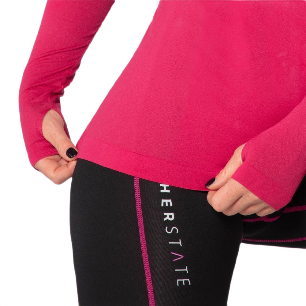Tee-shirt de sport à manches longues léger et respirant femme Higher State Rose (3)