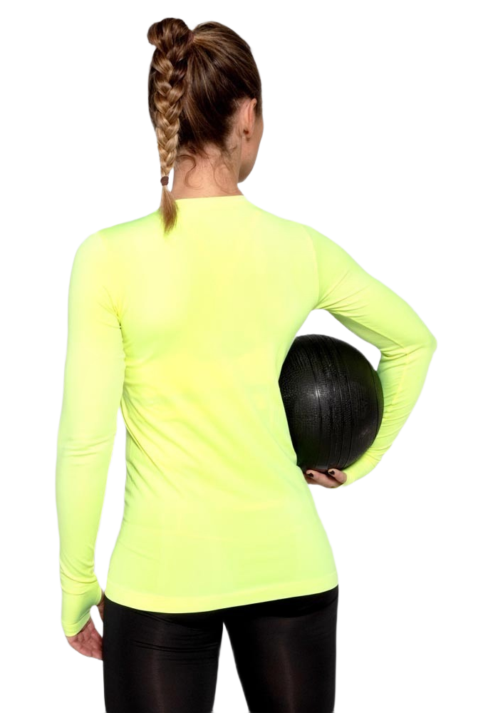 Tee-shirt de sport à manches longues léger et respirant femme Higher State Jaune fluo (1)