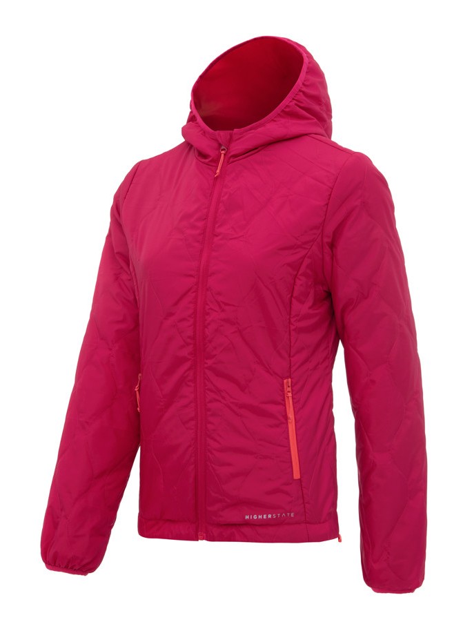 Doudoune à capuche de sport isolante zippée femme Higher State Rose Corail (1)