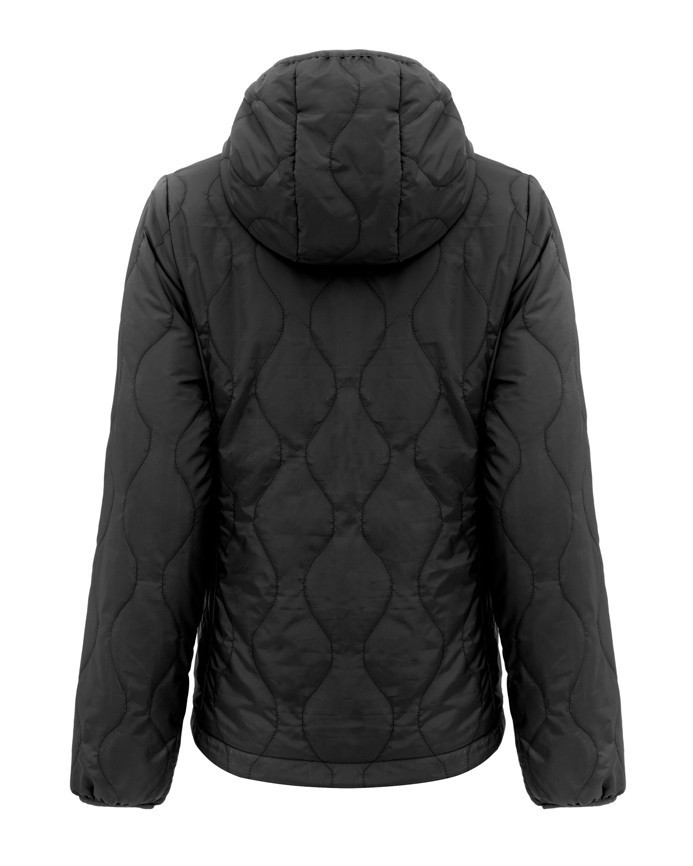 Doudoune à capuche de sport isolante zippée femme Higher State Noir Bleu (3)