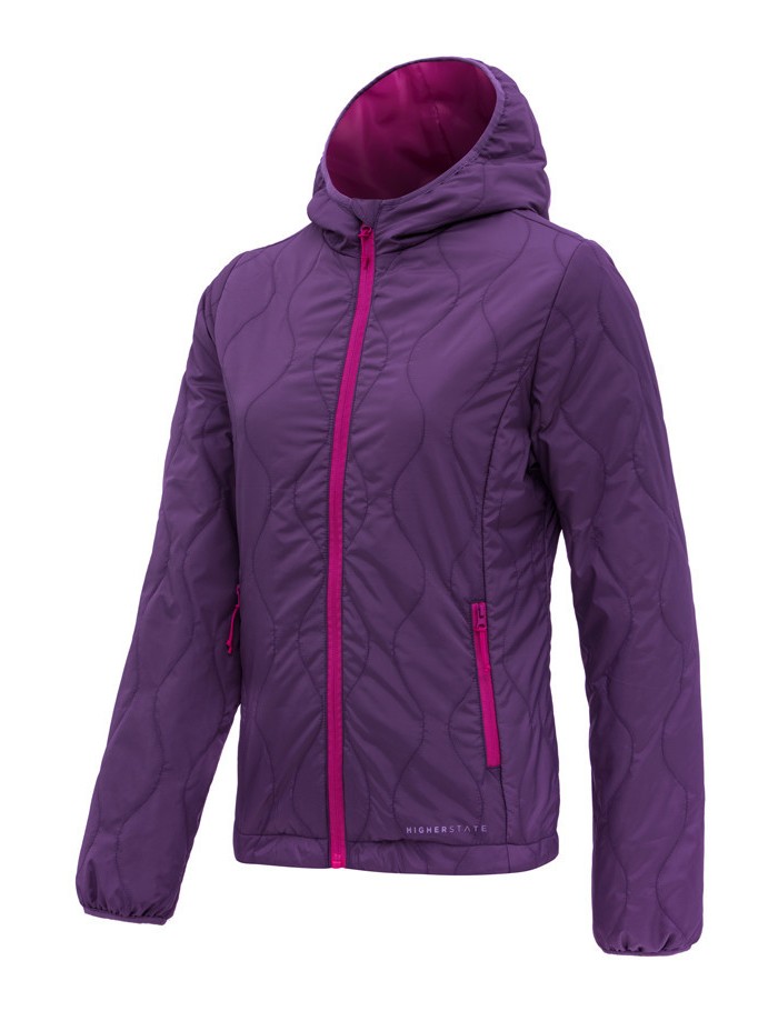 Doudoune à capuche de sport isolante zippée femme Higher State Violet Rose (1)