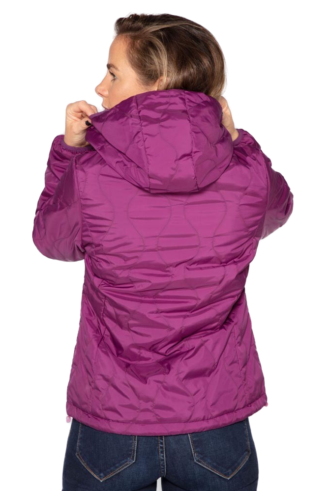 Doudoune à capuche de sport isolante zippée femme Higher State Violet Rose (2)