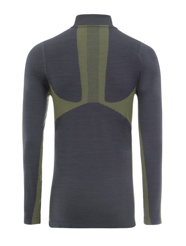 Tee-shirt de sport à manches longues 1-4 zip respirant homme Higher State Gris vert (4)