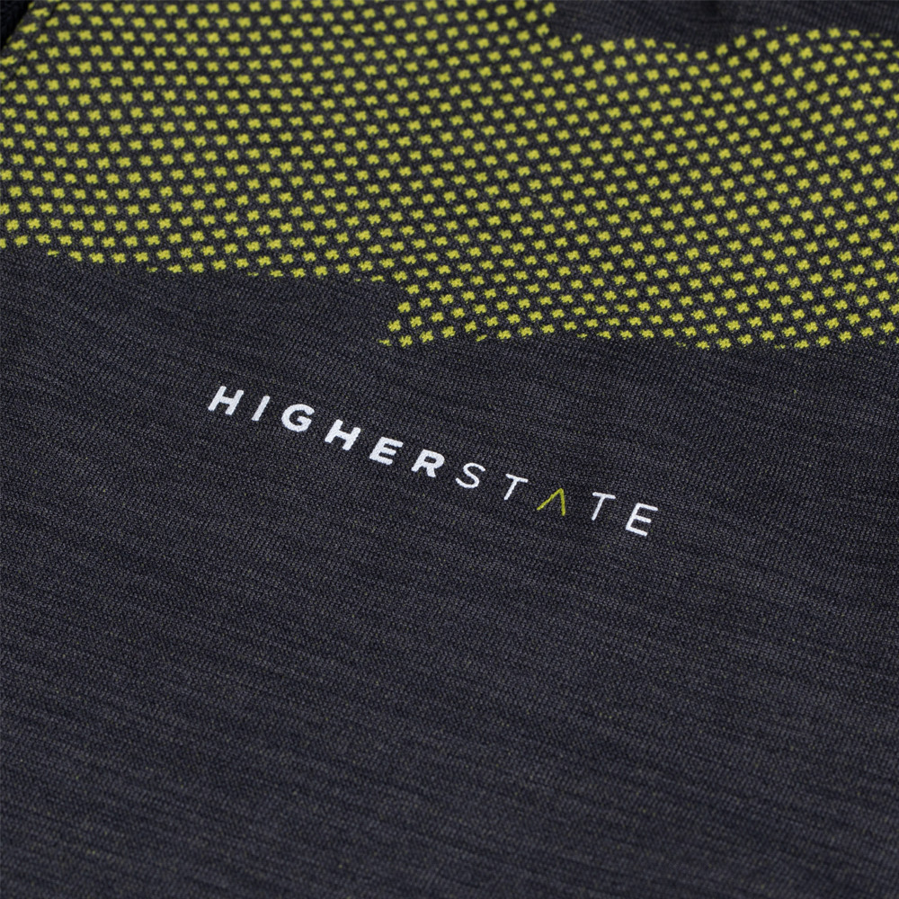 Tee-shirt de sport à manches longues 1-4 zip respirant homme Higher State Gris vert (6)